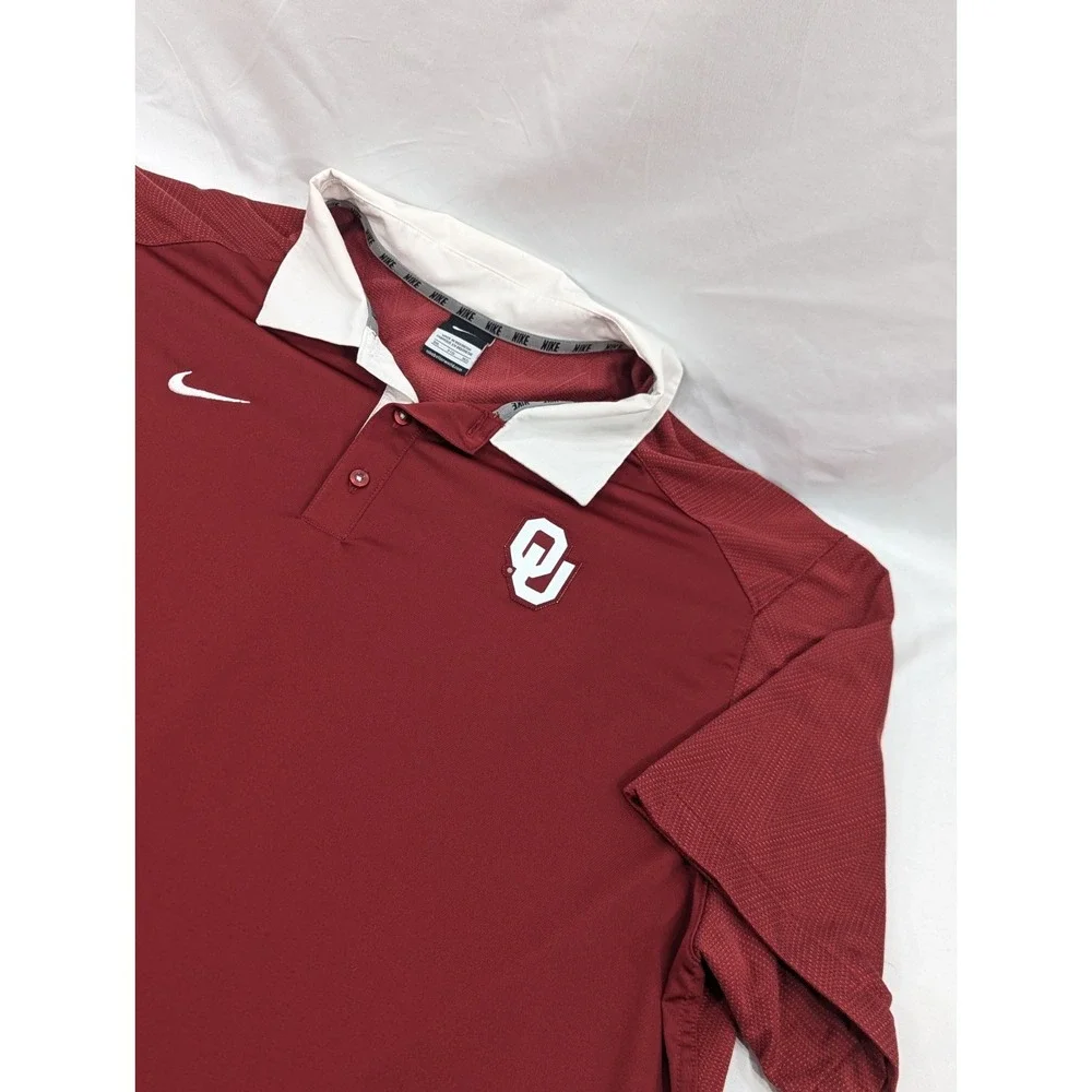 Oklahoma Sooners Shirt Mens 3XL Red NCAA Football Nike Dri Fit‎ Polo Performance